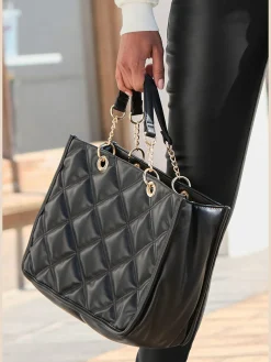 Sac à main avec matelassage tendance et anse à chaîne dorée