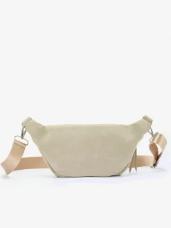 Sac banane tendance en matière douce avec petites poches intérieures et ceinture en tissu