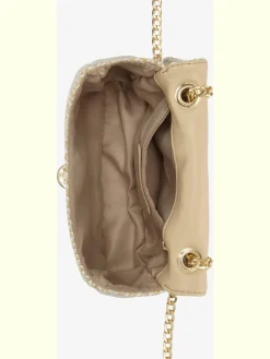 Sac en bandoulière petite poche intérieure avec glissière en imitation raphia