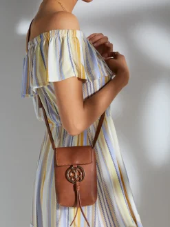Sac en bandoulière pochette pour téléphone tendance avec détails couleur or