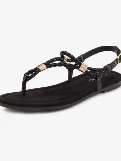 Sandales brides tressées raffinées et petits éléments métalliques