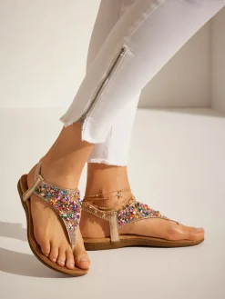 Sandales ornées de petites pierres fantaisie