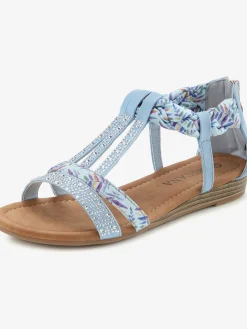 Sandales superbes éléments décoratifs, brides raffinées et petites pierres brillantes fantaisie brillantes