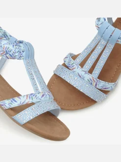 Sandales superbes éléments décoratifs, brides raffinées et petites pierres brillantes fantaisie brillantes
