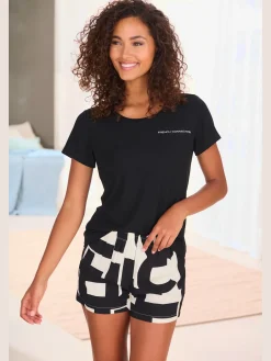 Short de pyjama avec motif abstrait
