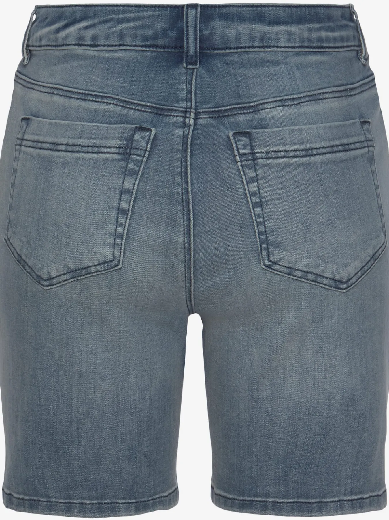 Short en jean taille haute avec patte de boutonnage tendance devant
