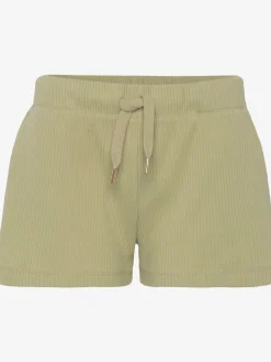 Short en matière sweat empiècement en dentelle en qualité côtelée