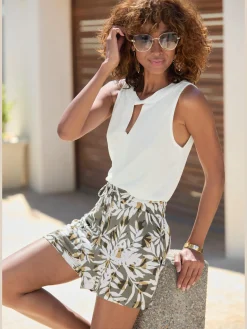 Shorts ceinture élastique douce avec cordon