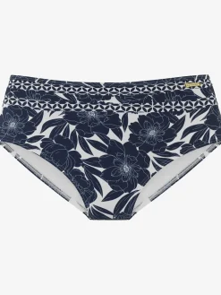 Slip de bain imprimé floral tendance contrasté