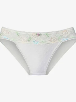 Slip féminin avec délicate rose en satin au centre devant