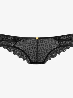 Slip rio délicate dentelle motif léopard devant et au dos
