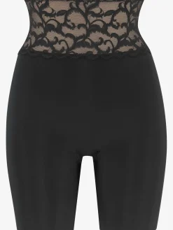 Slips modelants panty long féminin et modelant avec large ceinture en dentelle