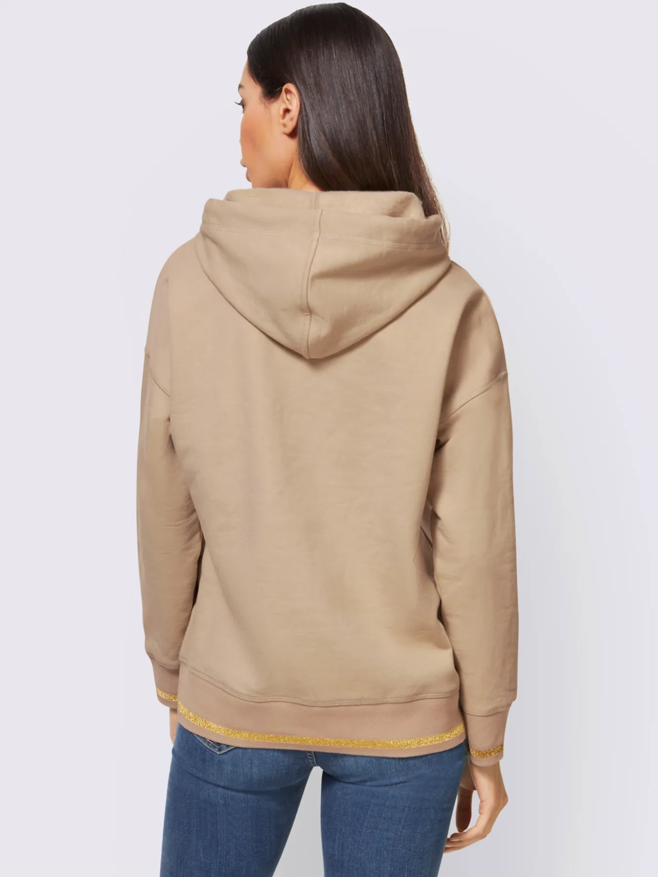 Sweat à capuche imprimé métallique mode