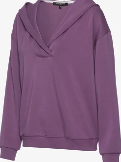 Sweatshirt à capuche avec encolure en v