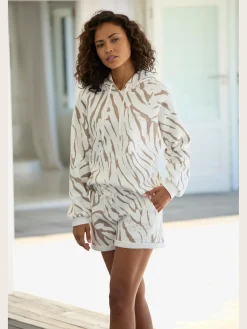Sweatshirt à capuche avec motif zèbre