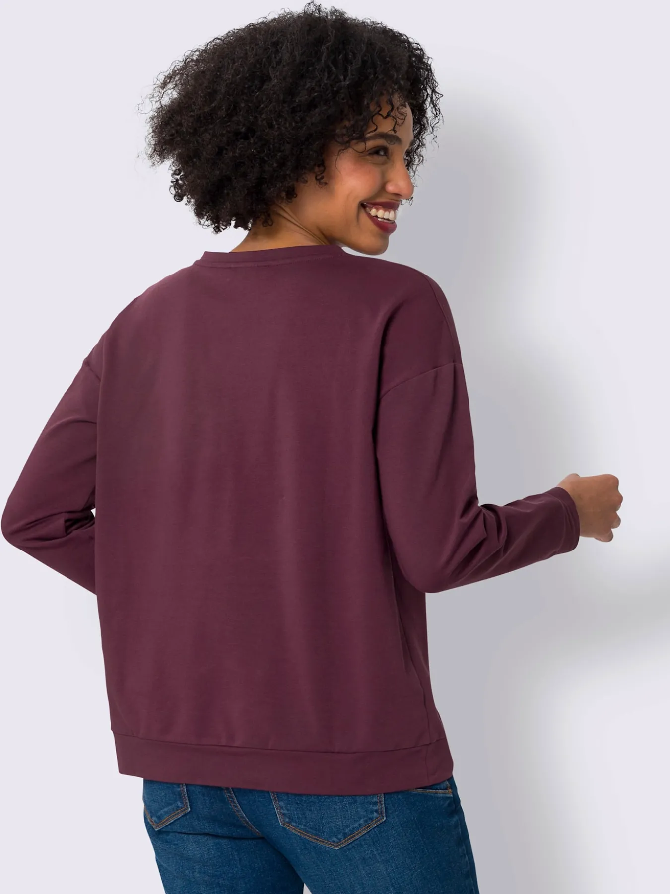 Sweatshirt broderie ton sur ton
