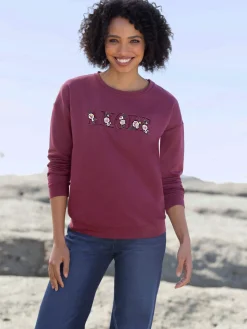 Sweatshirt broderie ton sur ton