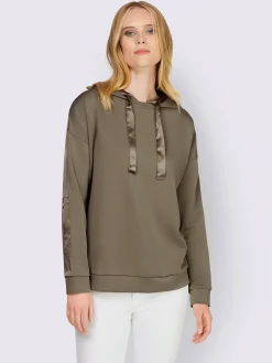 Sweatshirt garniture de satin décorative