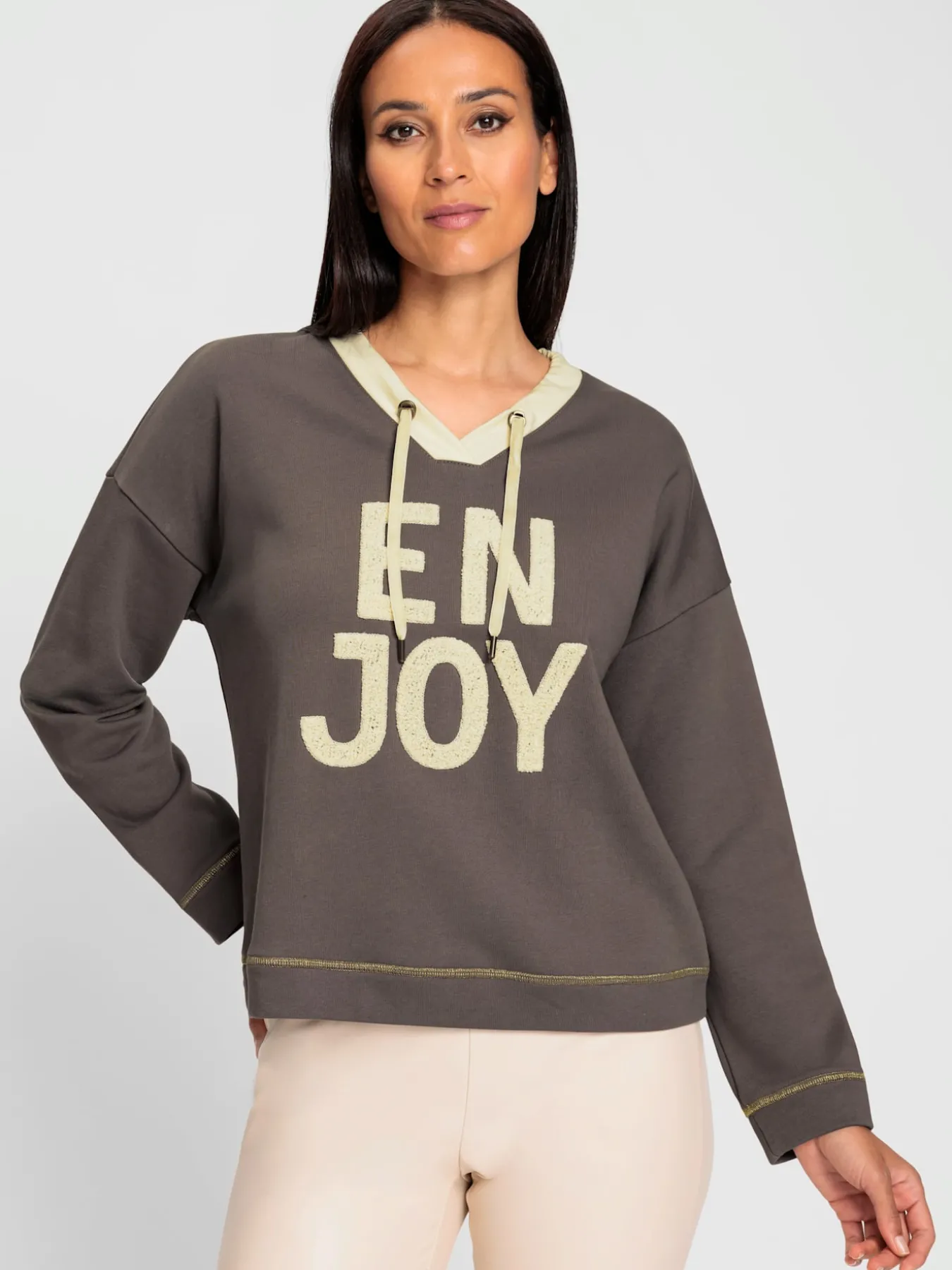 Sweatshirt inscription en polaire douce