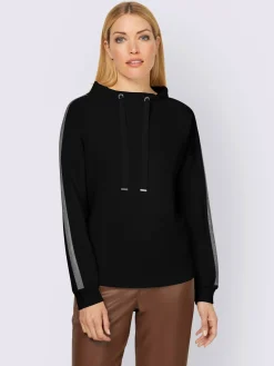 Sweatshirt large col montant avec coulisse