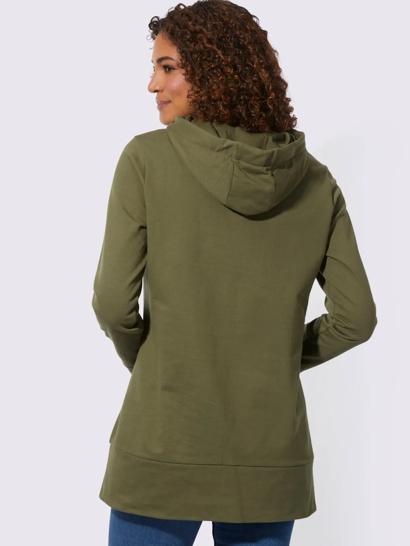 Sweatshirt long pur coton