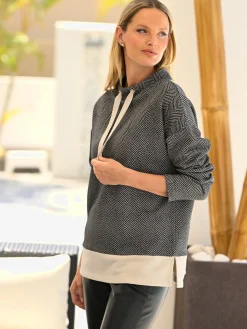 Sweatshirt motif sergé chevron