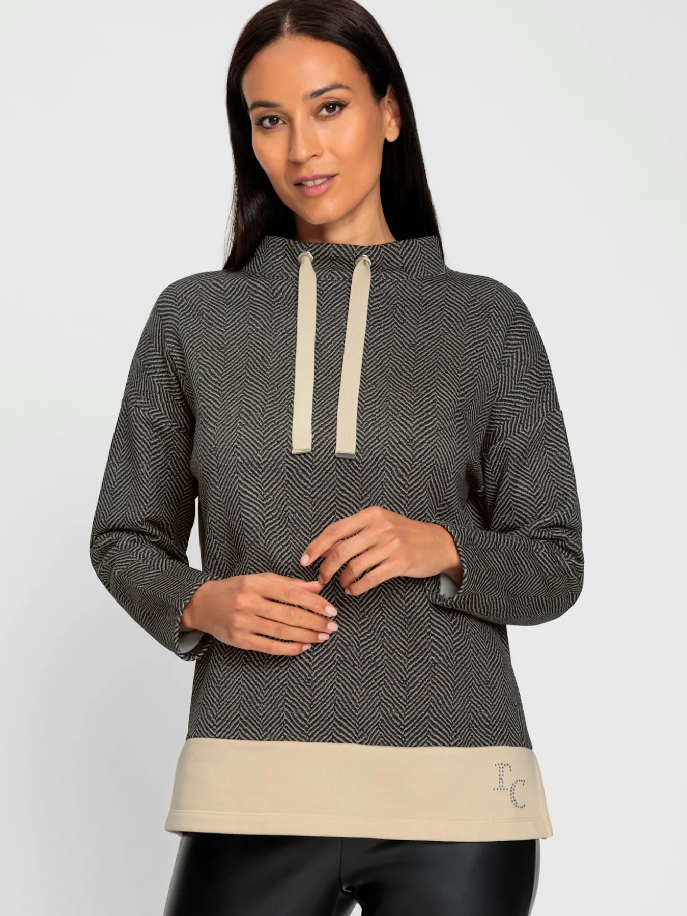 Sweatshirt motif sergé chevron