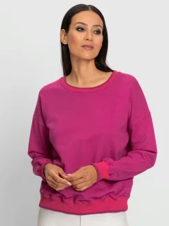 Sweatshirt passepoils contrastés tendance