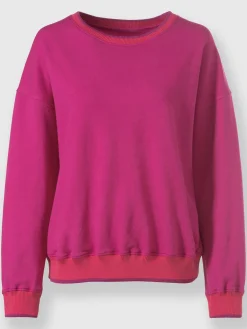 Sweatshirt passepoils contrastés tendance