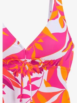 Tankini à armatures imprimé feuilles abstrait