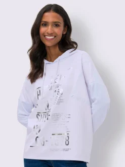 T-shirt à capuche imprimé feuille original