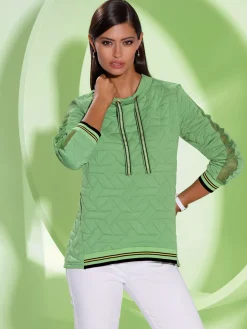 T-shirt à col montant jacquard en jersey tendance