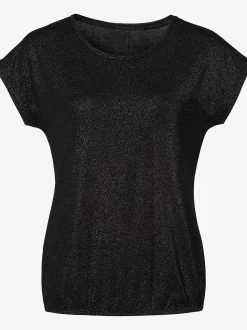 T-shirt à col rond jersey avec effet brillant raffiné