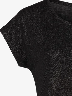 T-shirt à col rond jersey avec effet brillant raffiné