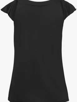 T-shirt à col rond large bordure à l'encolure