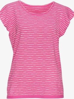 T-shirt à col rond manches chauve-souris tendance