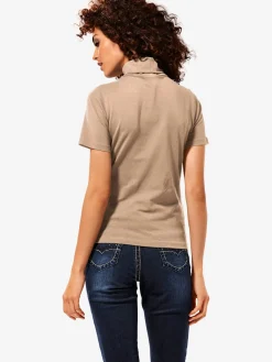 T-shirt à col roulé basique facile à associer avec joli col roulé