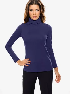 T-shirt à col roulé basique incontournable avec col roulé