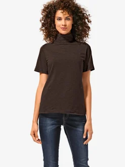 T-shirt à col roulé basique facile à associer avec joli col roulé