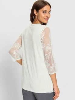 T-shirt 2 en 1 avec dentelle transparente