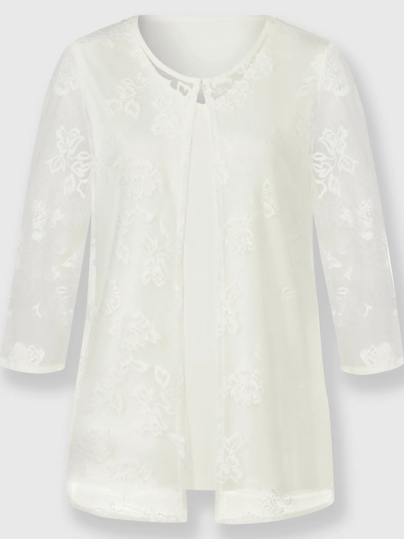 T-shirt 2 en 1 avec dentelle transparente