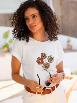T-shirt à encolure ronde 50% coton et 50% modal