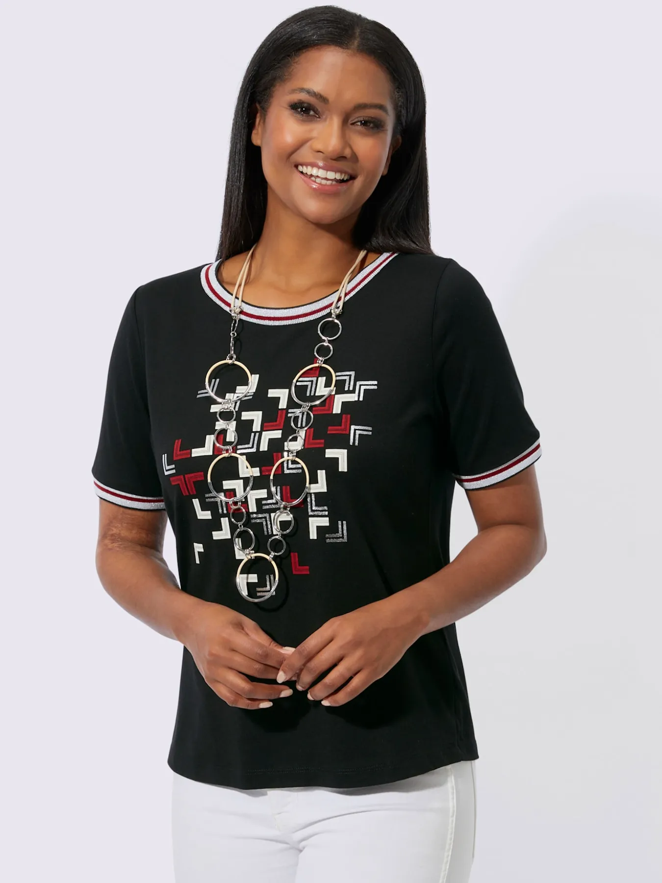 T-shirt à encolure ronde 50% coton et 50% modal