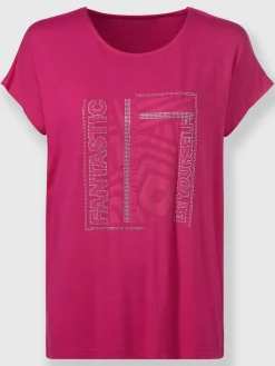 T-shirt à encolure ronde joli imprimé devant