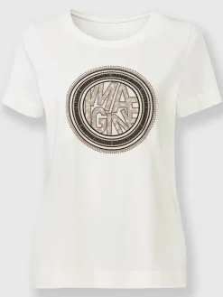 T-shirt à encolure ronde jolies pierres brillantes fantaisie