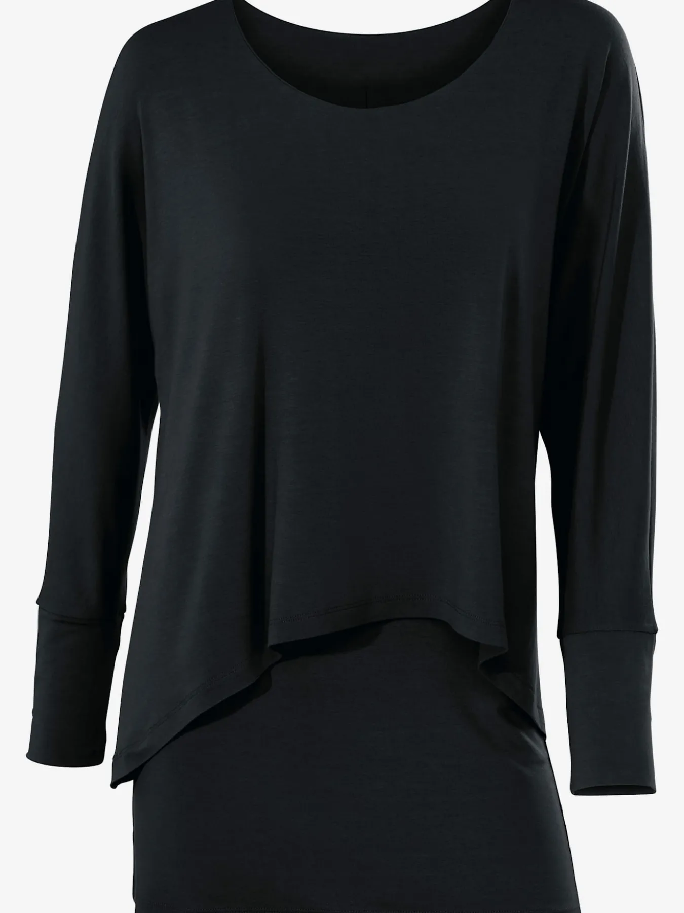 T-shirt à encolure ronde look décontracté tendance, manches chauve-souris
