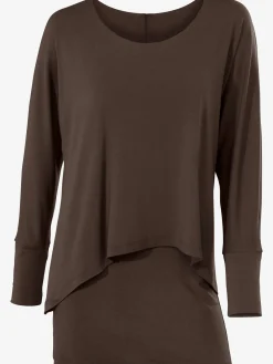 T-shirt à encolure ronde look décontracté tendance, manches chauve-souris