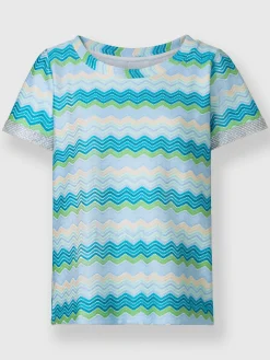 T-shirt à encolure ronde motif structuré tendance