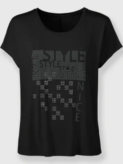 T-shirt à encolure ronde motif imprimé exclusif devant