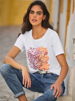 T-shirt à encolure ronde motif imprimé